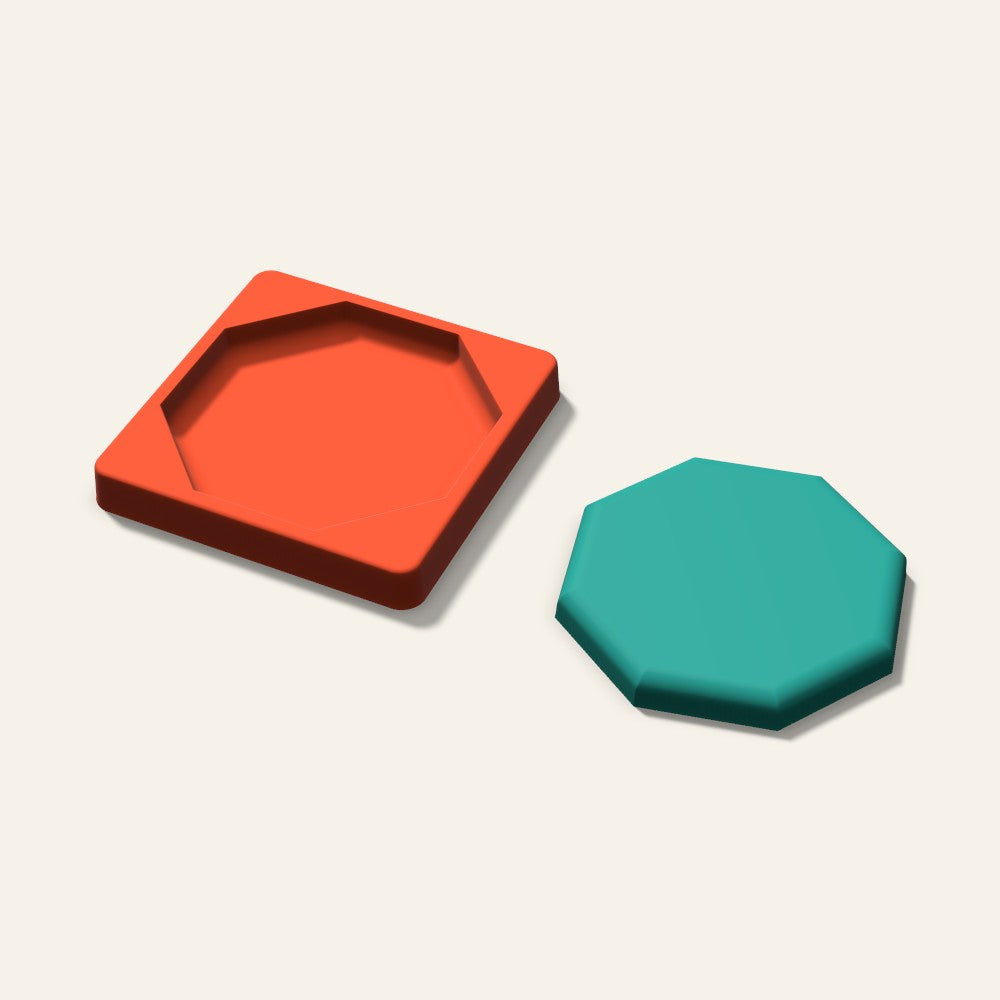 Octagon Freshie Mold, 5 Inch, 3D render