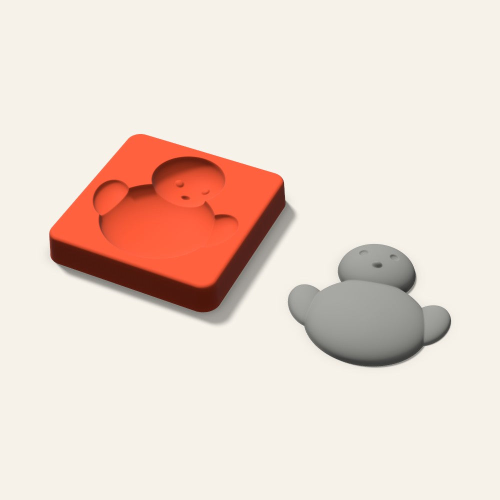 Chick Plaster Ornament Mold, 3.5 Inch, 3D render