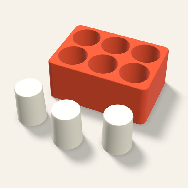 Pillar Votive Candle Mold, 1.5 x 2 Inch, 6 Cavity, 3D render