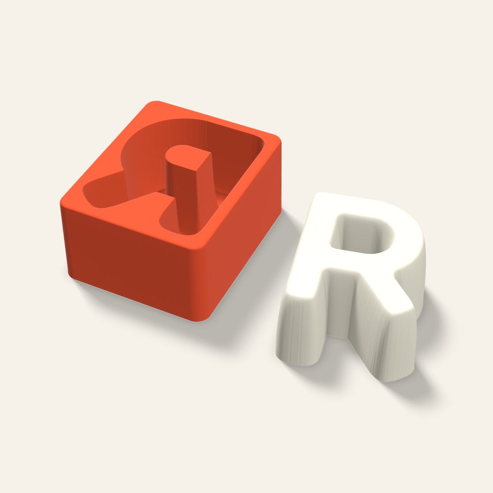 Letter R Candle Mold, 4 x 2 Inch, 3D render