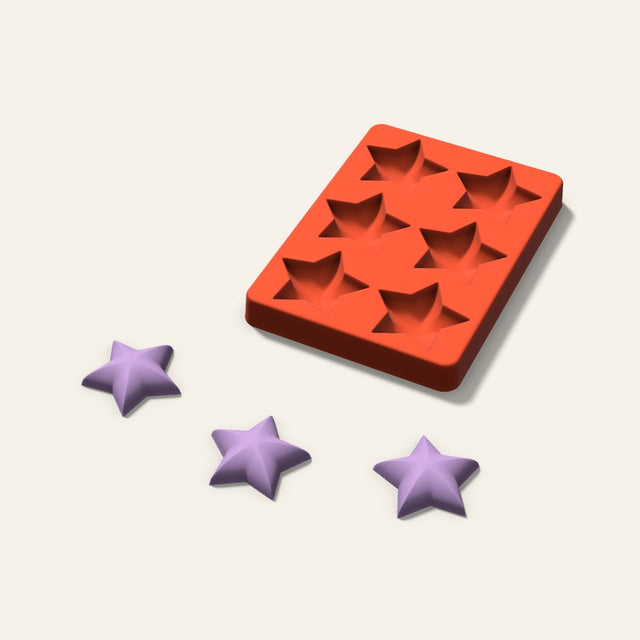 Puffy Star Wax Melt Mold, 2 Inch, 6 Cavity, 3D render