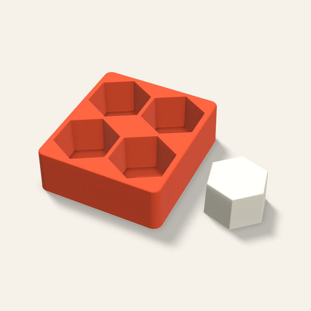 Hexagon Pillar Votive Candle Mold, 2.5 x 1.5 Inch, 4 Cavity, 3D render