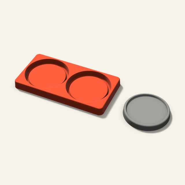 Round Concrete Coaster Mold, 3.5 Inch, 2 Cavity, 3D render