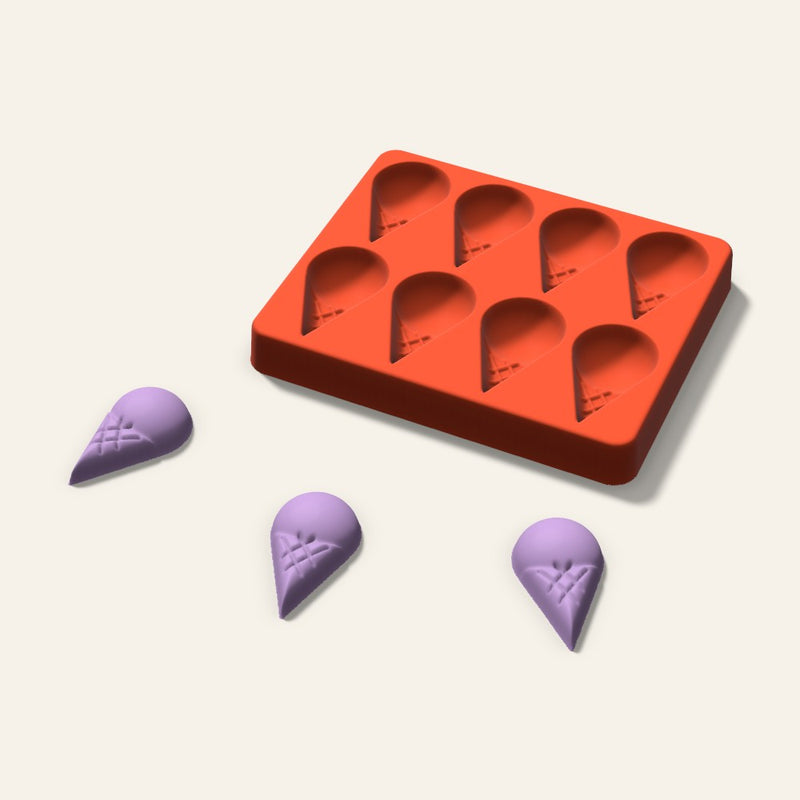 Ice Cream Cone Wax Melt Mold, 2 Inch, 8 Cavity