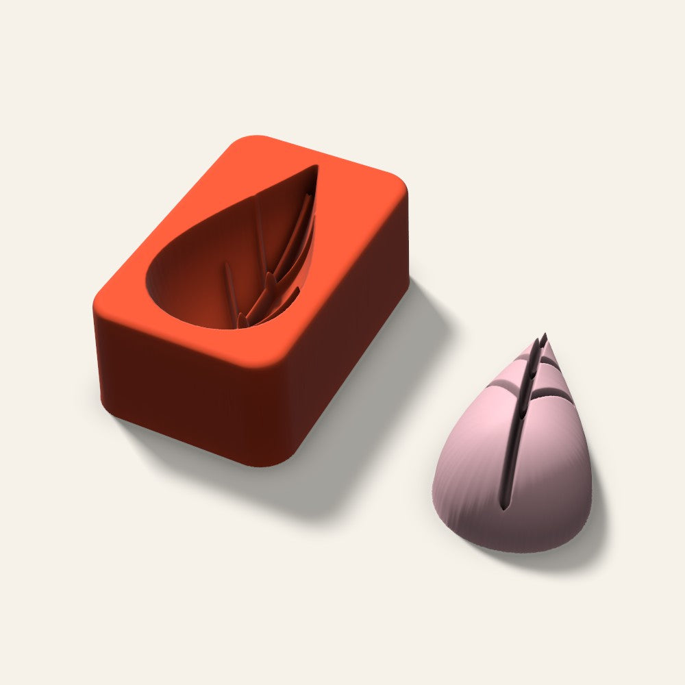 Leaf Soap Mold, 2.5 Inch, 3D render