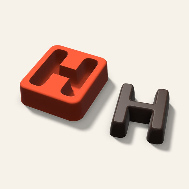 Letter H Mold, 2 Inch, 3D render