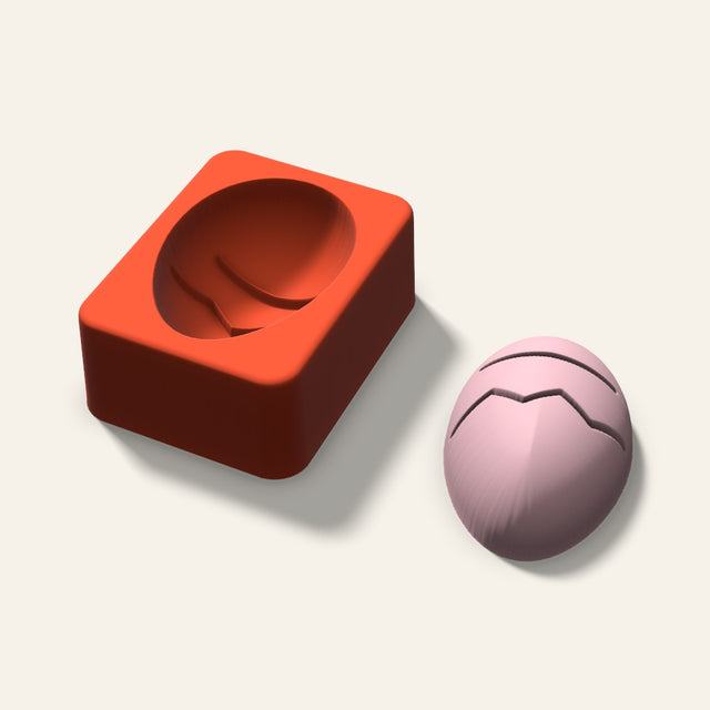 Decorated Egg Soap Mold, 2.5 Inch, 3D render