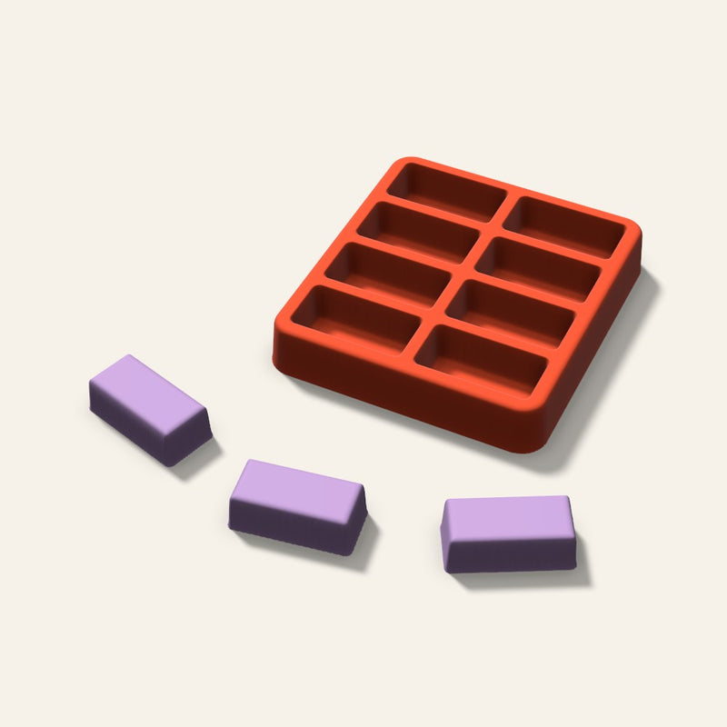 Rectangle Wax Melt Mold, 1.5 Inch, 8 Cavity