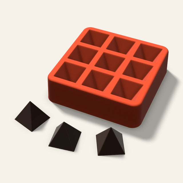 Pyramid Chocolate Mold, 1.25 Inch, 9 Cavity, 3D render