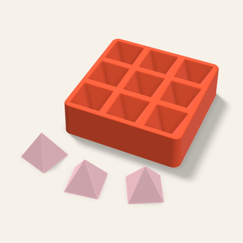 Pyramid Soap Mold, 2 Inch, 9 Cavity, 3D render
