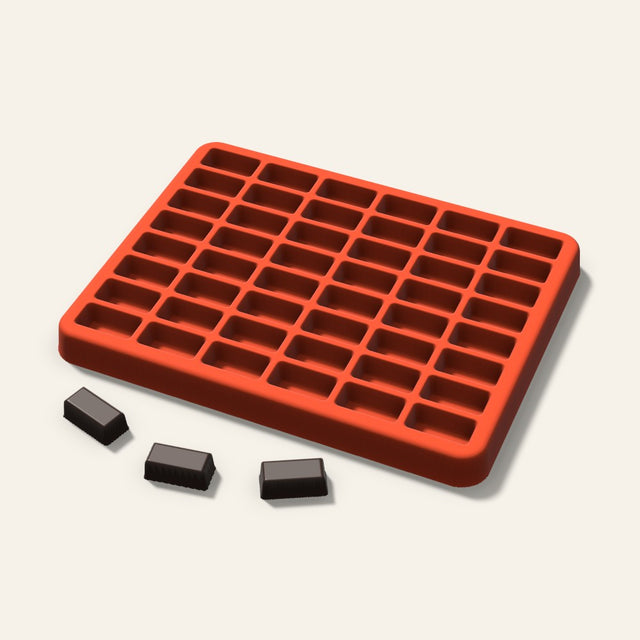 Rectangle Gummy Mold, 0.75 Inch, 48 Cavity, 3D render