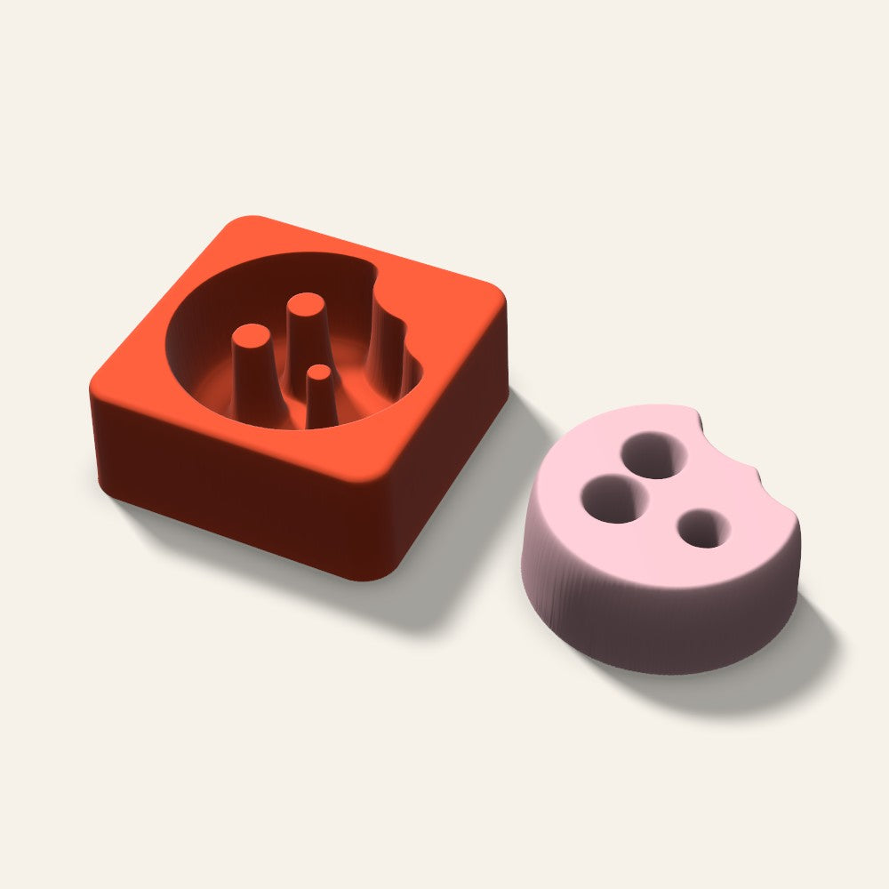 Cookie Bite Soap Mold, 2.5 Inch, 3D render
