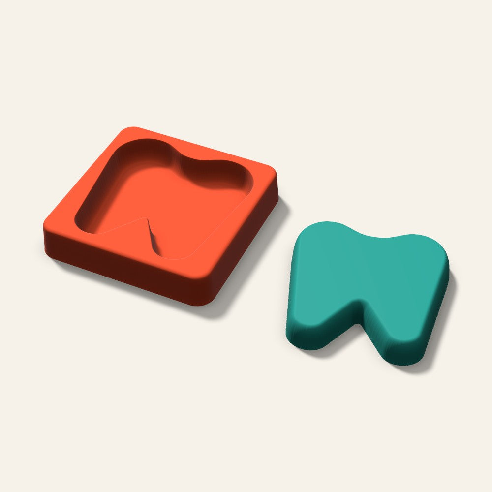 Tooth Freshie Mold, 3 Inch, 3D render