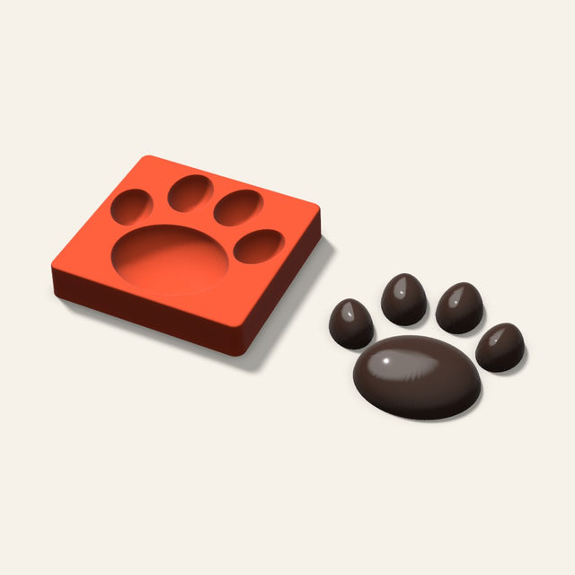 Giant Paw Print Mold, 6 Inch, 3D render