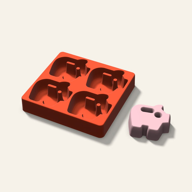 Piggy Bank Soap Mold, 3 Inch, 4 Cavity, 3D render
