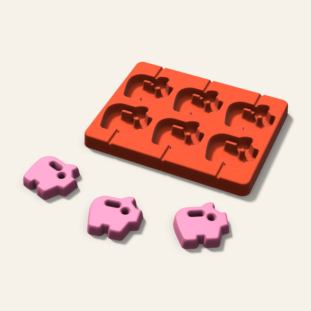 Piggy Bank Lollipop Mold, 2 Inch, 6 Cavity, 3D render