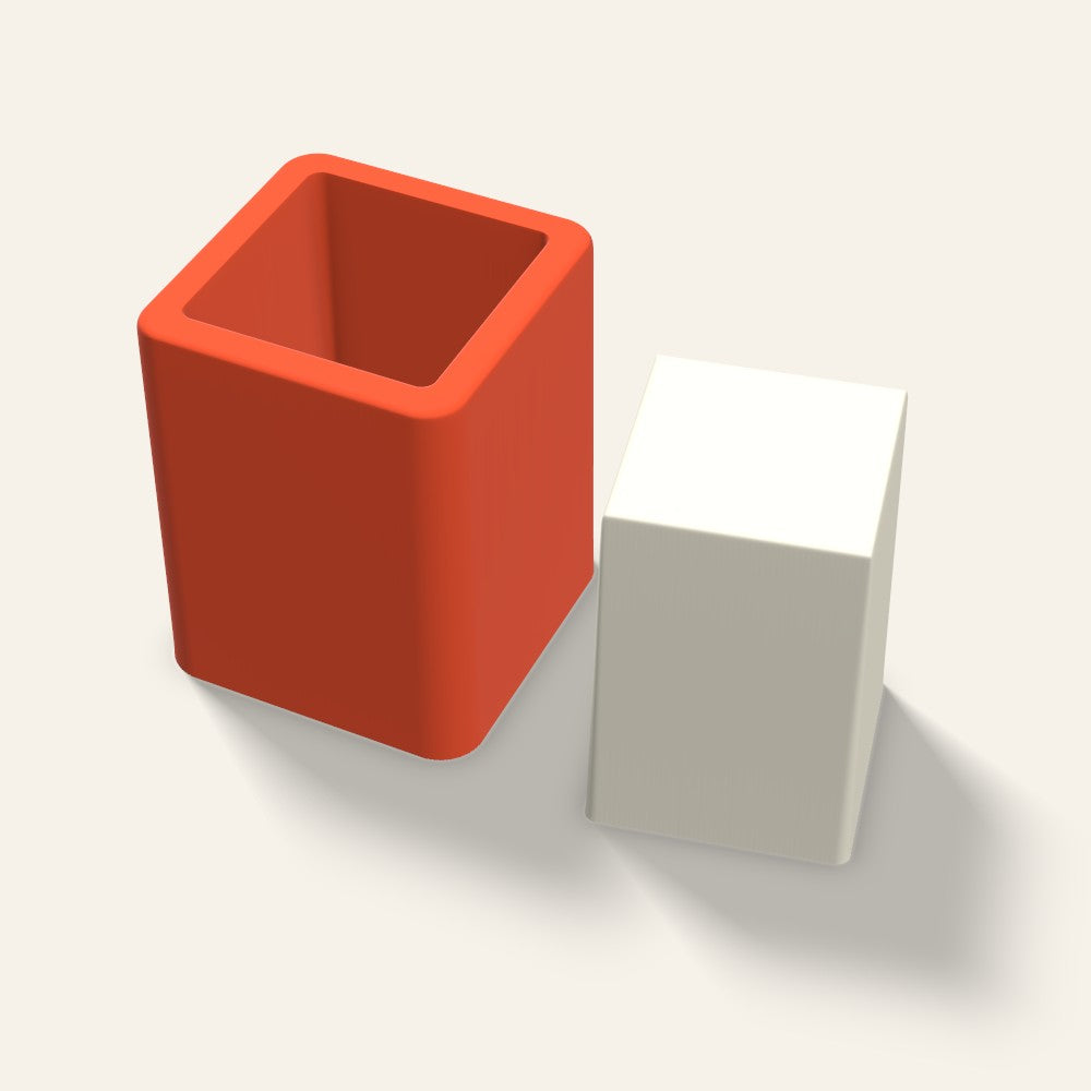Square Pillar Candle Mold, 2 x 3 Inch, 3D render