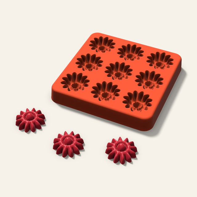 Daisy Candy Mold, 1 Inch, 9 Cavity, 3D render