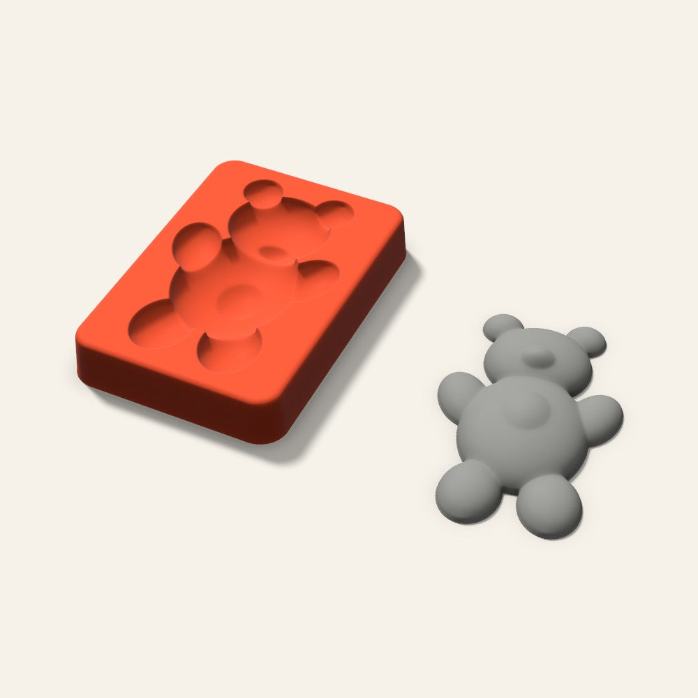 Gummy Bear Plaster Ornament Mold, 3.5 Inch, 3D render