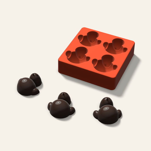 Chick Mini Cake Mold, 2.5 Inch, 4 Cavity, 3D render