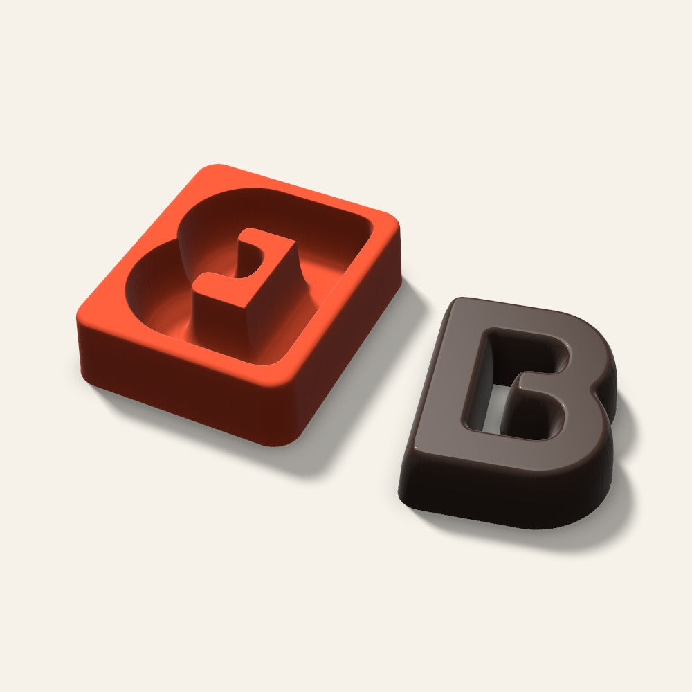 Letter B Mold, 3 Inch, 3D render