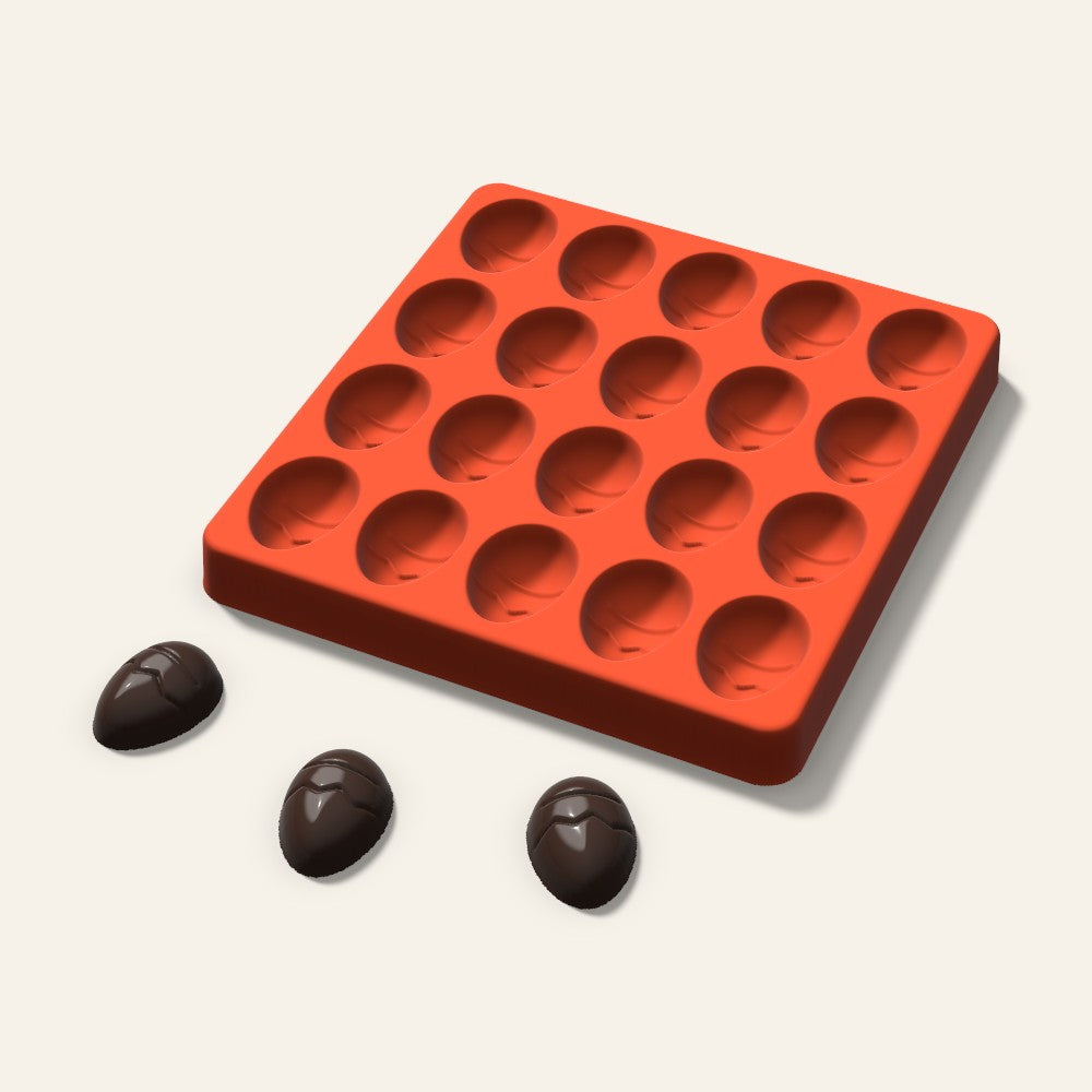 Decorated Egg Candy Mold, 1.25 Inch, 20 Cavity, 3D render