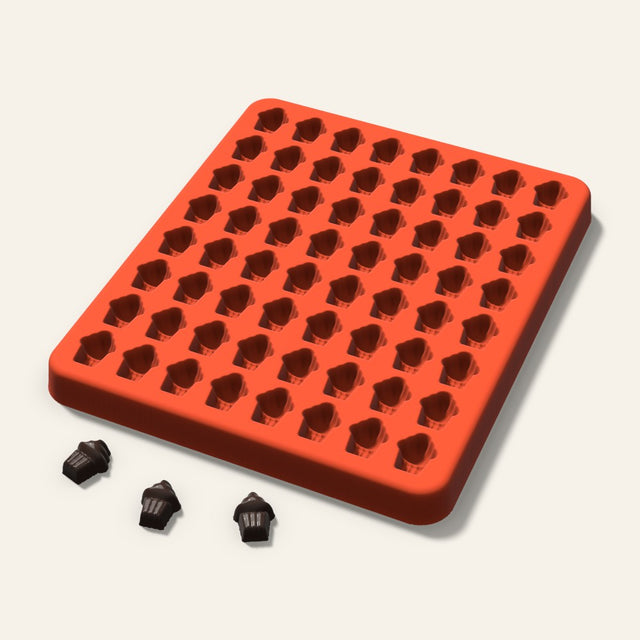 Cupcake Gummy Mold, 0.5 Inch, 64 Cavity, 3D render
