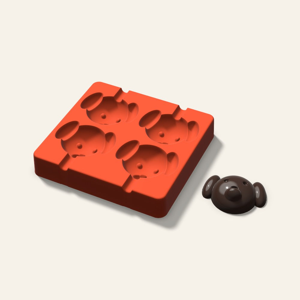 Dog Cakesicle Mold, 3 Inch, 4 Cavity, 3D render