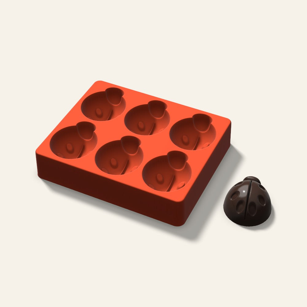 Ladybug Mini Cake Mold, 2.5 Inch, 6 Cavity, 3D render