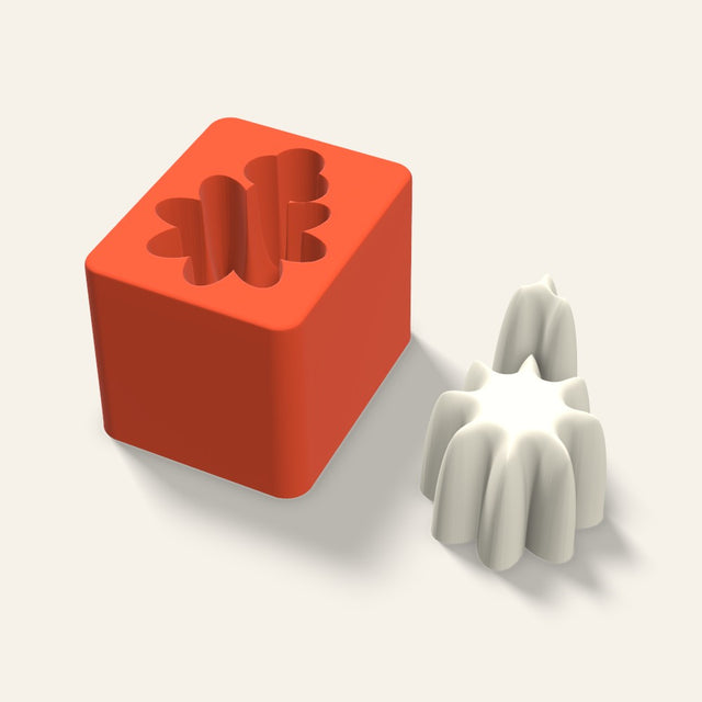Holly Candle Mold, 3 x 2.5 Inch, 3D render