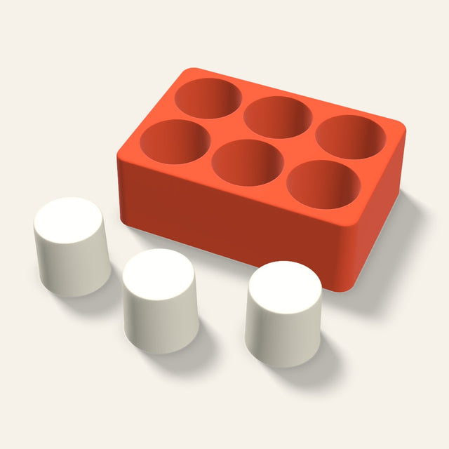 Pillar Votive Candle Mold, 1.5 x 1.5 Inch, 6 Cavity, 3D render