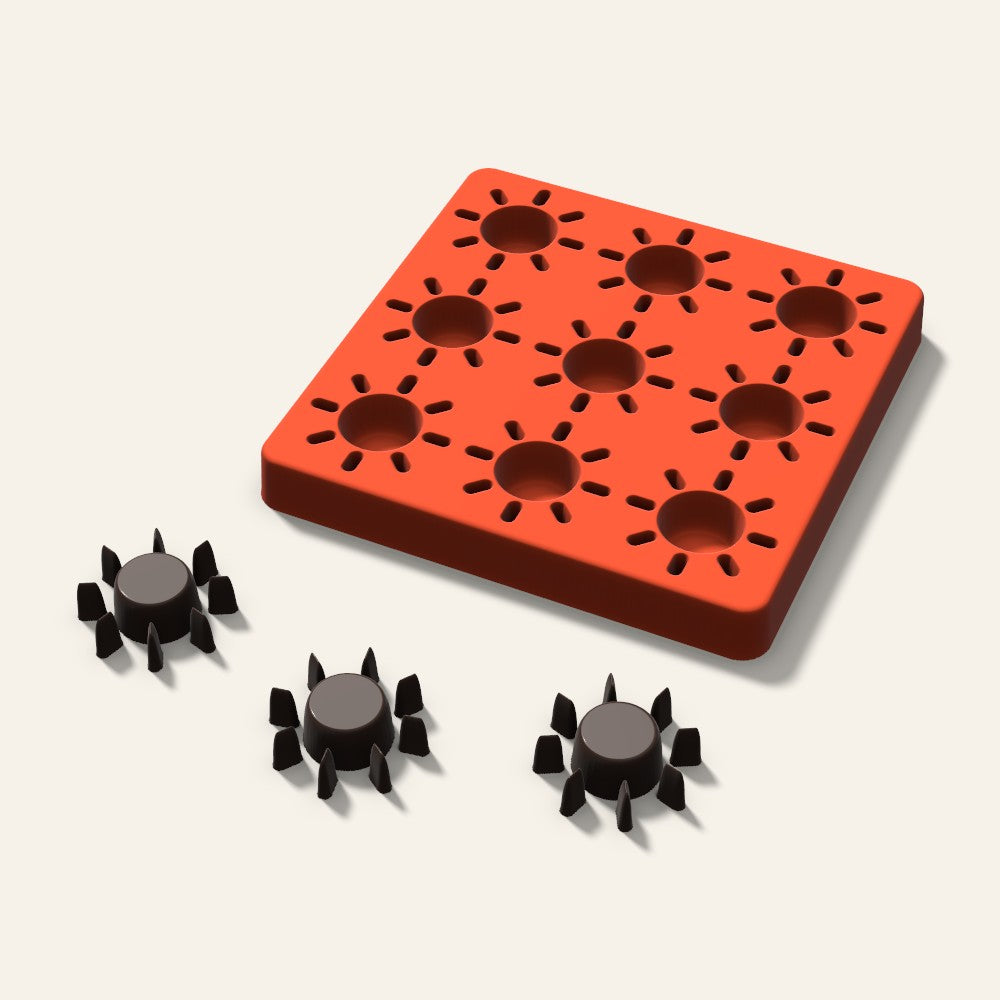 Sun Chocolate Mold, 1.75 Inch, 9 Cavity, 3D render