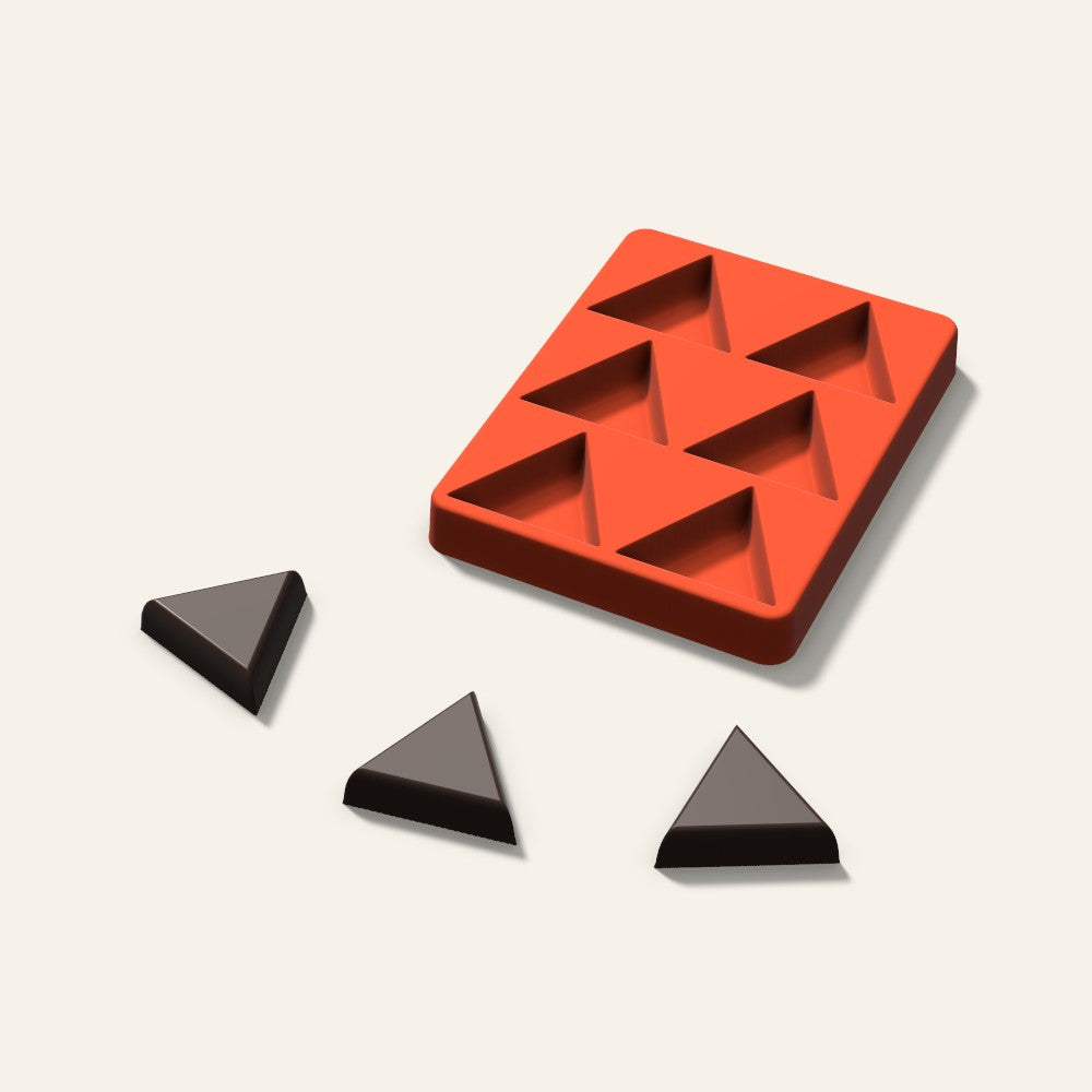 Triangle Chocolate Mold, 2 Inch, 6 Cavity, 3D render