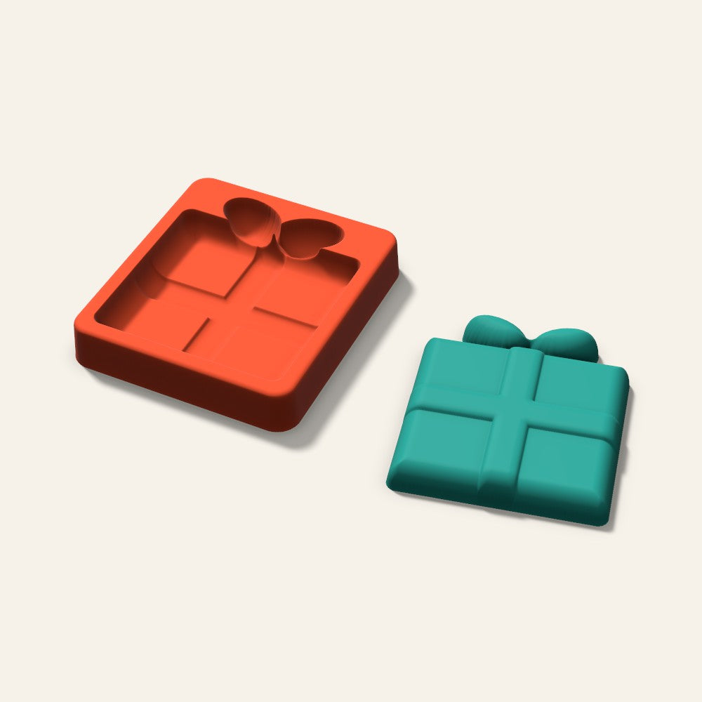 Gift Box Freshie Mold, 3.5 Inch, 3D render