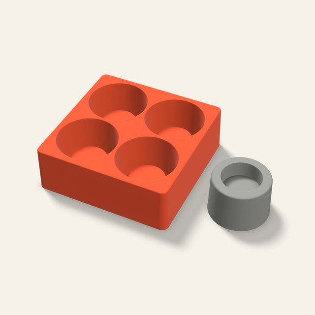 Round Tealight Holder Mold, 3 Inch, 4 Cavity, 3D render