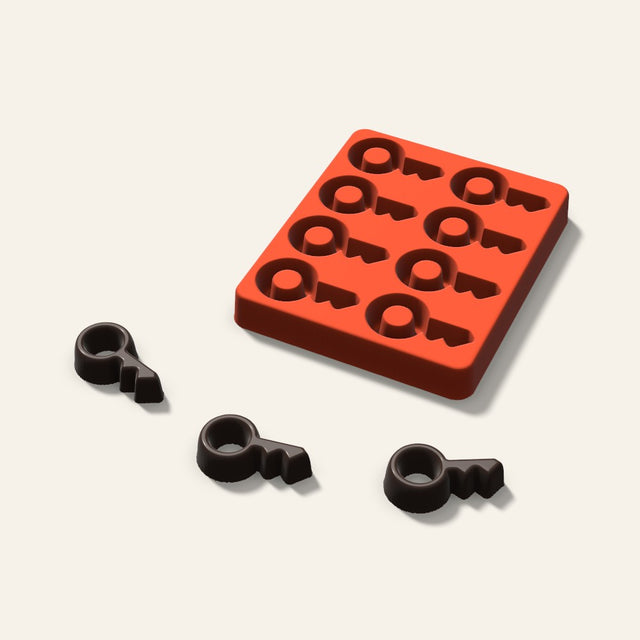 Key Chocolate Mold, 2 Inch, 8 Cavity, 3D render