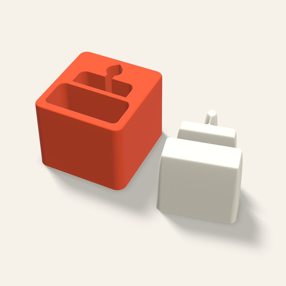 Birthday Cake Candle Mold, 3 x 2.5 Inch, 3D render