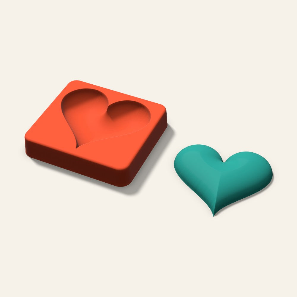Puffy Heart Freshie Mold, 3 Inch, 3D render