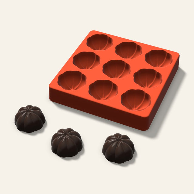 3D Pumpkin Chocolate Mold, 1.75 Inch, 9 Cavity, 3D render