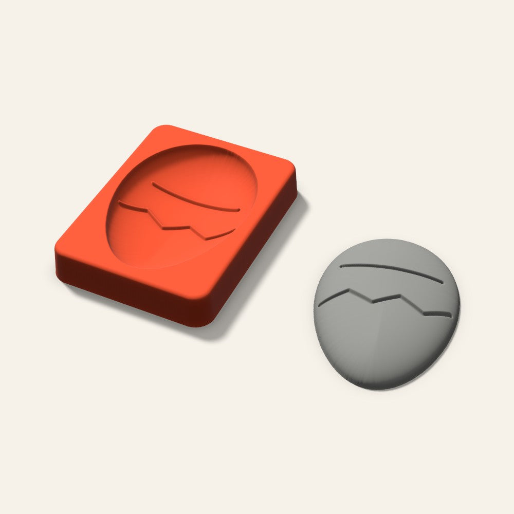 Decorated Egg Plaster Ornament Mold, 3.5 Inch, 3D render