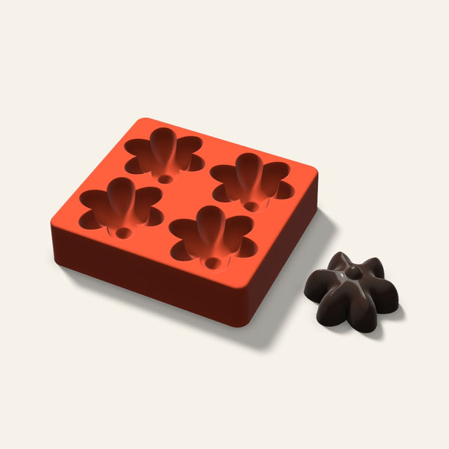 Blossom Mini Cake Mold, 2.5 Inch, 4 Cavity, 3D render
