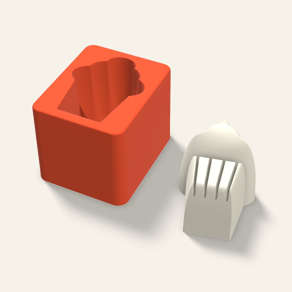 Cupcake Candle Mold, 3 x 2.5 Inch, 3D render