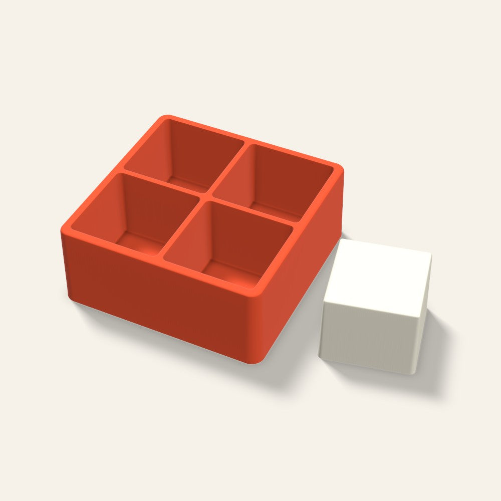Square Pillar Votive Candle Mold, 2.5 x 2 Inch, 4 Cavity, 3D render