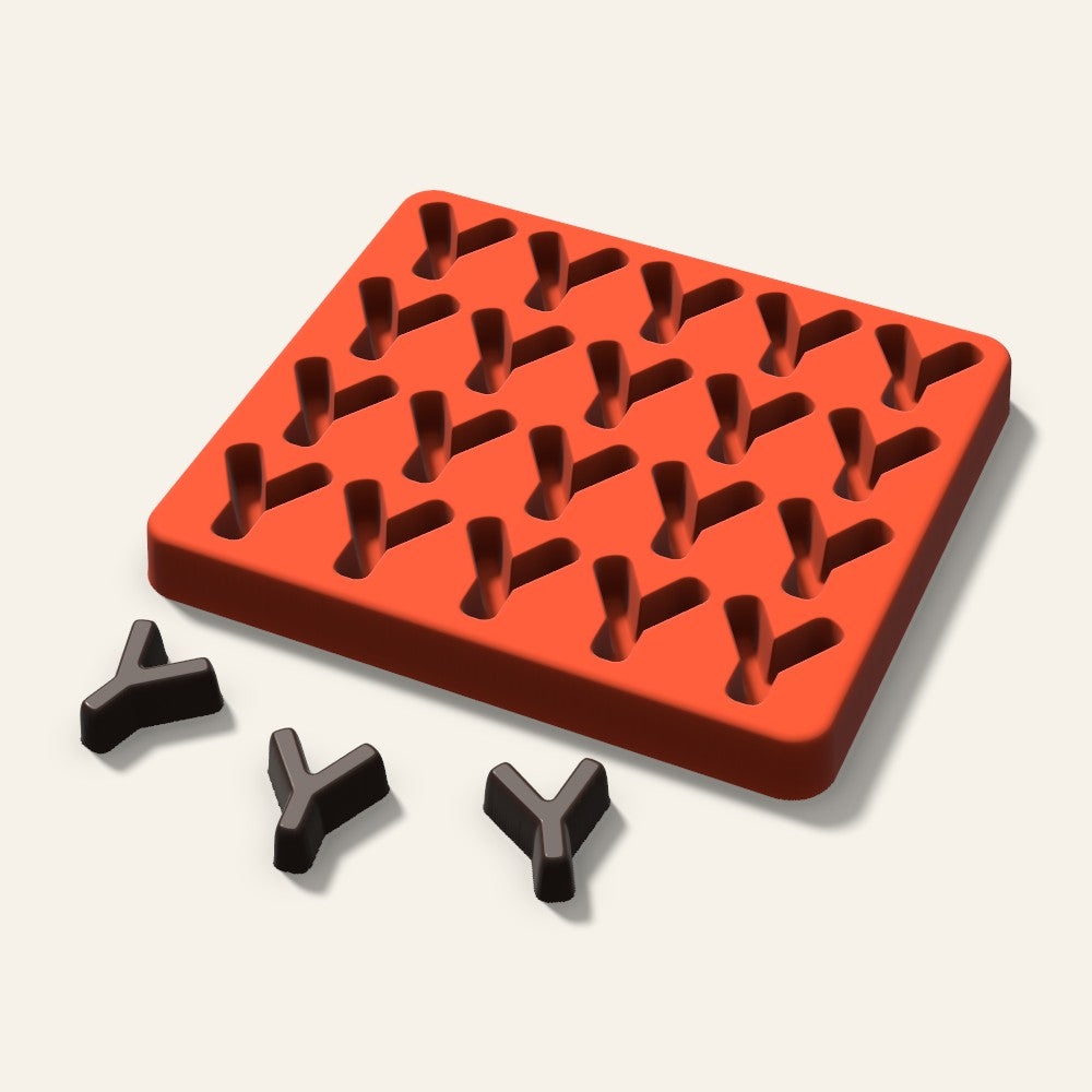 Letter Y Candy Mold, 1 Inch, 20 Cavity, 3D render