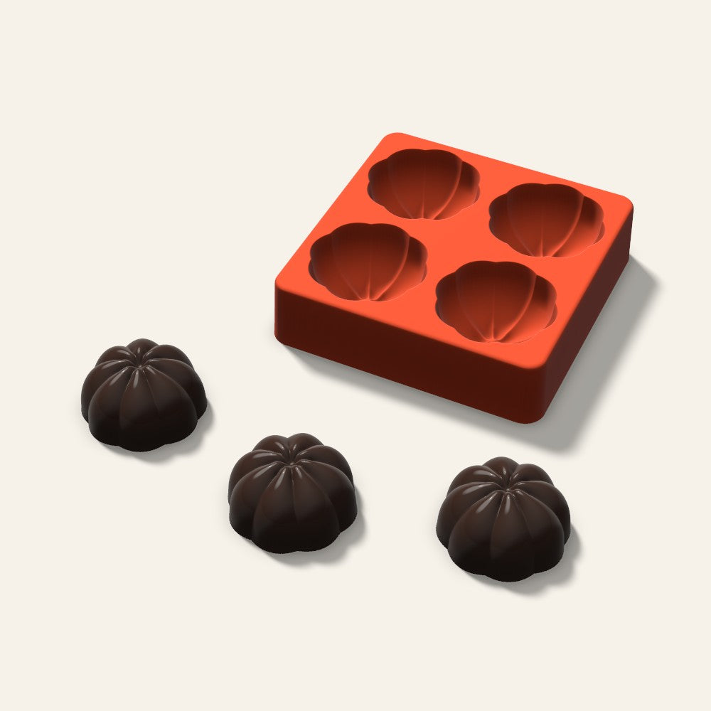 3D Pumpkin Cake Mold, 2 Inch, 4 Cavity, 3D render