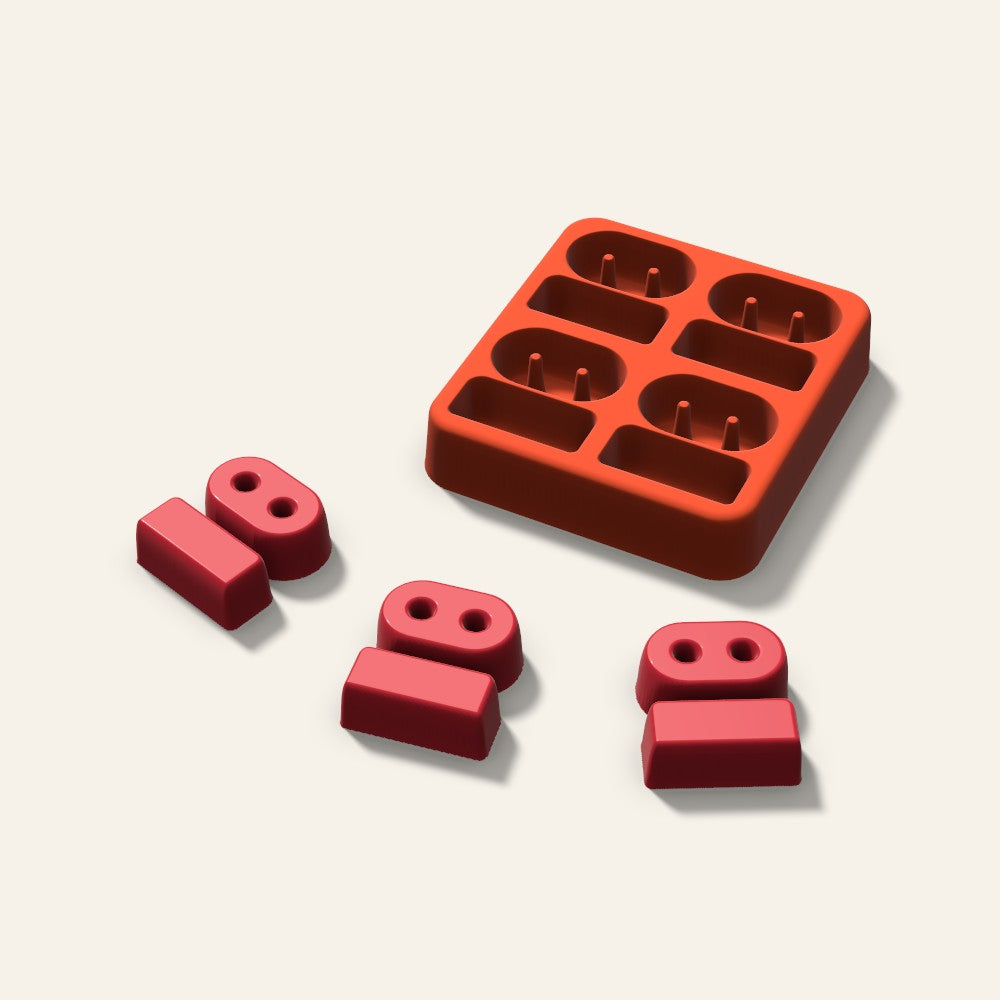Robot Candy Mold, 1.25 Inch, 4 Cavity, 3D render