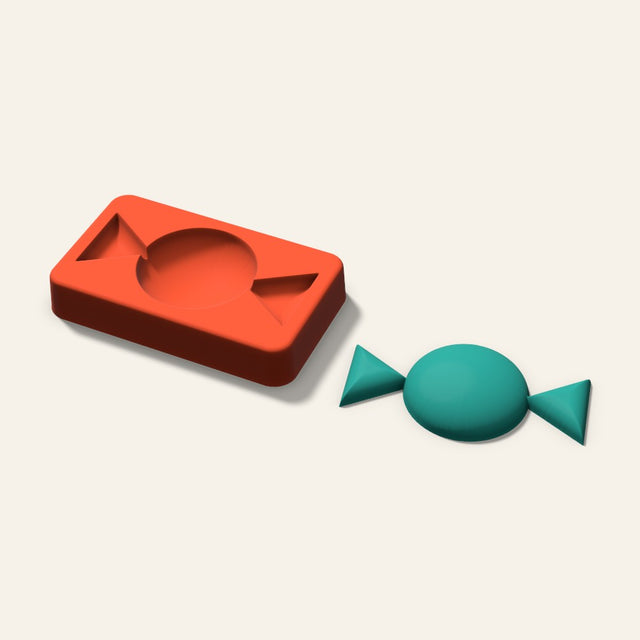 Wrapped Candy Freshie Mold, 3.5 Inch, 3D render