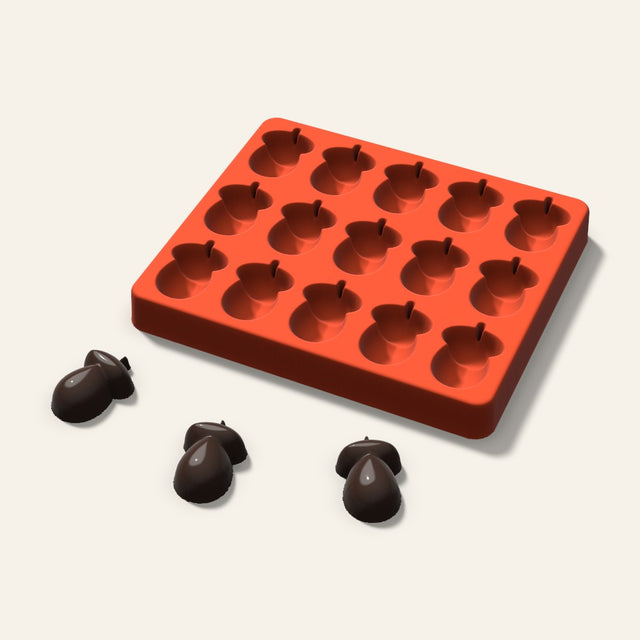 Acorn Chocolate Mold, 1.5 Inch, 15 Cavity, 3D render