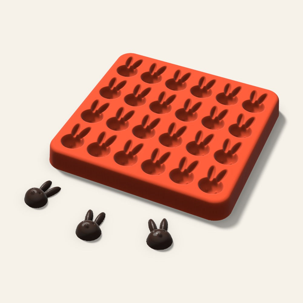 Bunny Gummy Mold, 0.75 Inch, 24 Cavity, 3D render