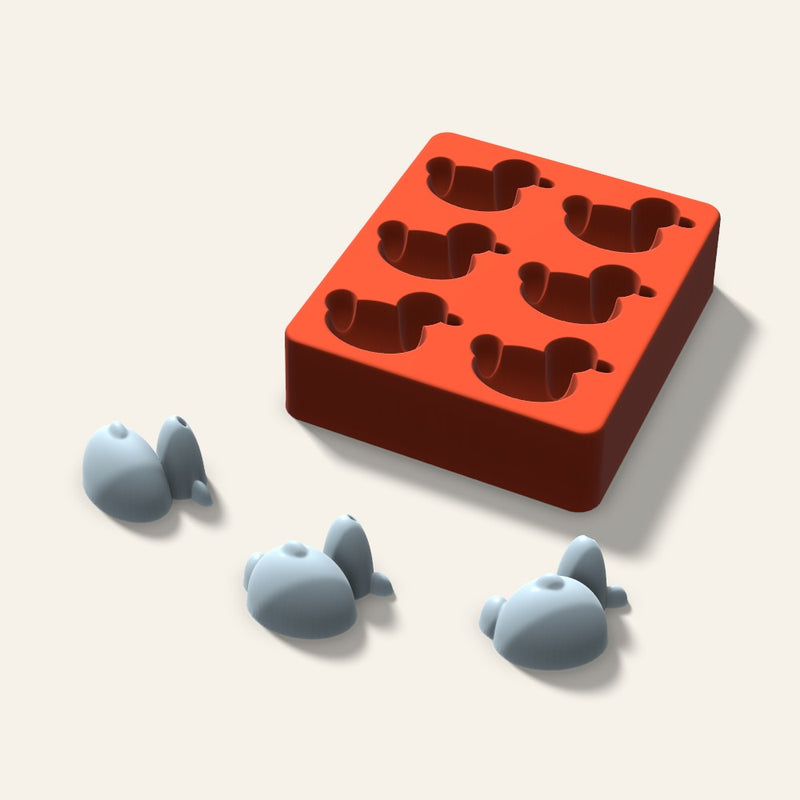 Duck Ice Mold, 2 Inch, 6 Cavity